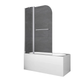 Шторки стеклянные на ванну Koer SR BS04-95x140-TR-01 прозрачное стекло 6мм, хром (KR5403) - изображение 1