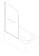 Шторки скляні на ванну Koer SR BS02-80x140-TR-01 прозоре скло 6мм, хром (KR5401) - зображення 11