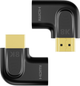 Adapter Unitek 8K HDMI 90 and 270 Degree Vertical Flat Black (A1047ABK03) - obraz 2