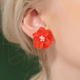 Серьги акриловые Цветы оранжевые Podarkus BK852-O - изображение 1