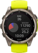 Smartwatch Garmin fenix 8 47mm Solar Sapphire Titanium with Amp Yellow and Graphite Silicone Band (010-02906-21) - obraz 7