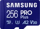 Карта памʼяті Samsung PRO Plus microSDXC 256GB UHS-I U3 V30 + SD-адаптер (MB-MD256SA/EU) - зображення 1