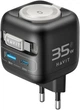 Мережевий зарядний пристрій Havit UC250 GaN 35W USB-A+USB-C +Кабель USB-C +Watch Charger (HV-UC250-BK) - зображення 2