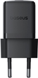 Ładowarka sieciowa Baseus Palm Fast Charger 1C 20W EU with Baseus Mini White Cable USB-C to USB-C 60W (20V/3A) 1 m Cluster Black (P10111602113-01) - obraz 4