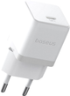 Ładowarka sieciowa Baseus Palm Fast Charger 1C 20W EU with Baseus Mini White Cable USB-C to USB-C 60W (20V/3A) 1 m Moon White (P10111602213-01) - obraz 4