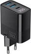 Ładowarka sieciowa Havit UCLE001 GaN 30W 2xUSB-A+USB-C (HV-UCLE001-BK) - obraz 2