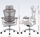Fotel biurowy SIHOO DORO C300L Mesh White (DORO-C300L-A3-102) - obraz 6