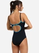 Купальник слитный женский Arena Tania Clip Back Swimsuit One P 005974-580 48 Черный/Голубой (3468336867785) - изображение 2