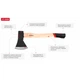 Топор 1000 г, ручка пекан, 48-57 HRC INTERTOOL HT-0258 (119393) - изображение 7