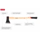 Топор 1600г, ручка пекан INTERTOOL HT-0271 (119378) - изображение 6