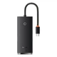 USB Hub Baseus Lite 4-in-1 Type-C to USB3.0*4 + Type-C 0.25 м Черный (WKQX030301) - изображение 1