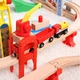 Залізна дорога з дерева дитяча, Iekool, 100 деталей, 102x88, (Brio, Ikea, Edwone) Iecool 33 - зображення 3