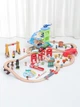 Залізна дорога з дерева дитяча, Iekool, 110 деталей, 115x85, (Brio, Ikea, Edwone) Iecool 60 - зображення 2