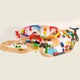 Іграшкова залізниця з дерева Iekool-playtive, 110 деталей, 103x83 - зображення 1