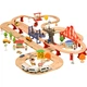 Игрушечная железная дорога из дерева Iekool-playtive, 110 деталей, 140x52 - изображение 1