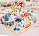 Дитяча іграшкова залізниця з дерева Iekool, 110 деталей, 100x95 (Brio, Ikea, Playtive) - зображення 1