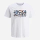 Футболка хлопковая длинная мужская Jack & Jones 12278523 XL White (5715726984545) - изображение 4
