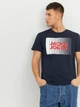 Футболка хлопковая длинная мужская Jack & Jones 12233999 2XL Navy Blazer (5715424107178_5715602797214) - изображение 4