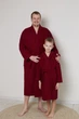 Чоловічий вафельний халат IDEAL TEXTILE кімоно Бордовий 100% бавовна Узбекистан, щільність 320 г/м2 3XL - зображення 4