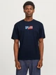 Футболка хлопковая длинная мужская Jack & Jones 12268415 L Sky Captain (5715611293103) - изображение 1