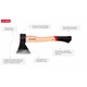 Топор 600 г, ручка пекан, 48-57 HRC INTERTOOL HT-0256 (119417) - изображение 7