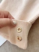 Женская тёплая пудровая шапка ОГ 54-56 см вязанная двойная с отворотом демисезонная осенняя зимняя 146-ODS - изображение 3