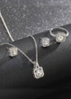 Набір біжутерії ланцюжок з кулоном, сережки, кільце Fashion Jewelry Сріблястий 15237 - зображення 4