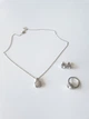Набір біжутерії ланцюжок з кулоном, сережки, кільце Fashion Jewelry Сріблястий 15237 - зображення 8