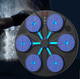 Тренажер для бокса музыкальный, с подсветкой и Bluetooth, 6 целей, круглый, с перчатками, черный - изображение 2