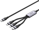 Kabel Unitek 3-in-1 USB-C - Lightning/USB-C/Micro USB 1.5 m Black (C14101AGY01-1.5M) - obraz 2