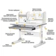 Парта Mealux Edmonton Multicolor Grey з полицею (BD-610 W/МС + G с полкой) - изображение 2