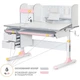 Парта Mealux Hamilton Multicolor Pink (BD-680 W/G MC+PN з полицею) - зображення 1