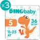 Підгузки Dino Baby Розмір 5 (11-25 кг) 108 шт (3 пачки по 36 шт) (2000998941246) - изображение 2