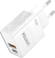 Мережевий зарядний пристрій Unitek USB-A + USB-C 20W White (P1124AWH01-EU) - зображення 2