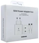 Сетевое зарядное устройство для Samsung 50W 2Type-C Super Fast Charge и PD + кабель Type-C-Type-C 1,8м White - изображение 4