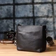 Сумка кросс-боди через плечо женская из натуральной кожи маленькая Vintage leather-22914 Черная - изображение 8