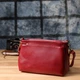 Сумка кросс-боди через плечо женская из натуральной кожи средняя Vintage leather-22982 Красная - изображение 9