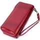 Фактурный клатч на два отделения из лакированной натуральной кожи ST Leather 22692 Красный - изображение 2