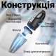Акумуляторний автомобільний пилосос Podofo W7416, портативний, з сухим та вологим очищенням - зображення 3