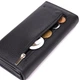 Женский вертикальный кошелек из натуральной кожи ST Leather 23084 Черный - изображение 8