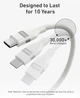 Кабель Anker Nano USB-C Cable 240W 0,9m Flexible Braided Cord Fast Charging for iPhone 12-17 Series - White - изображение 3