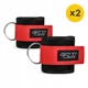 Манжеты для тяги 4FIZJO Ankle Strap 2шт Black/Red (P-5907739314819) - изображение 2