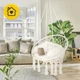 Крісло-гойдалка 4FIZJO Boho Dream 80 см з подушкою, підвісна, плетена Beige (P-5905973404549) - зображення 8