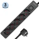 Сетевой фильтр-удлинитель RZTK MaxLine 530 16A 3 м 5 розеток Black - изображение 1