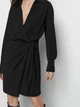 Платье на запах миди осеннее женское Massimo Dutti 6613505800c32 M Черное (1000000052490) - изображение 5