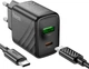 Мережевий зарядний пристрій з кабелем Hoco CS23A Sunlight dual-port PD30W+QC3.0 charger set (Type-C to Type-C) (EU) Black (6942007609968) - зображення 4