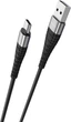 Кабель Borofone BX32 USB to Type-C 2.4A, 1 м, nylon, aluminum+TPE connectors, Black (6931474710451) - зображення 2