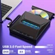 Внешний Blu-ray USB 3.0 DVD RW CD Тонкий оптический привод ROUHONG 7-1 Записывающий плеер Устройство для записи Считыватель карт памяти Проигрыватель Картридер - изображение 3
