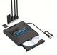 Внешний Blu-ray USB 3.0 DVD RW CD Тонкий оптический привод ROUHONG 7-1 Записывающий плеер Устройство для записи Считыватель карт памяти Проигрыватель Картридер - изображение 5
