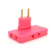 Трійник + перехідник 3 in 1, UK/US-EU, 220В, 10А, поворотний 180 °, Pink - зображення 1
